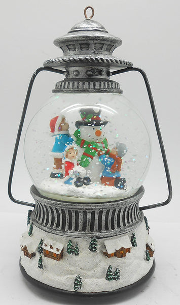 Lightahead 100MM Snow Globe Lantern Water ball with LED Lights and Music playing for Christmas(Snowman)