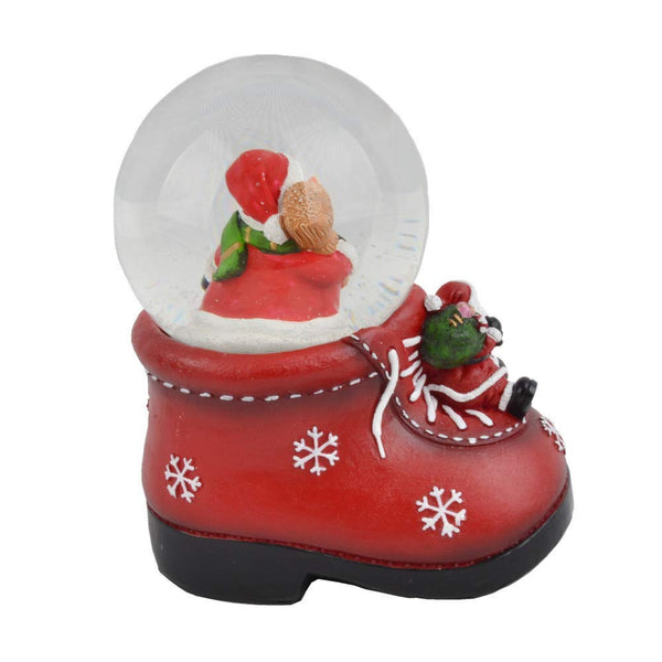 Lightahead Decorative Shoe shaped Snowman water Snow globe 100 mm in Poly resin