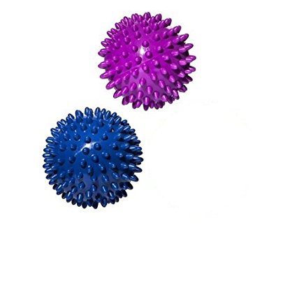 Lightahead Pack of 2 Spiky Massage Balls - Roller Balls, Porcupine Sensory Ball Set(Blue,Purple)