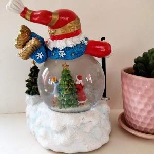 Lightahead Christmas Santa Snow Globe Water ball LED light, flying snow with 8 melodies 100 MM Poly resin