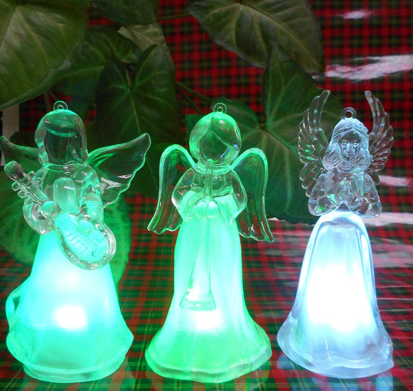 Lightahead Angel Ornaments,12CM High Color Changing LED Lights, Table Decoration Light Christmas Gift Night Light (Set of 3)