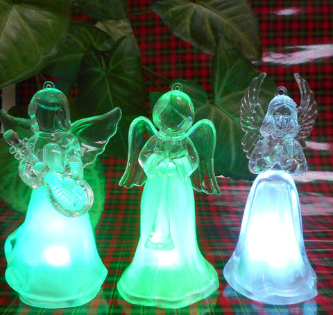 Lightahead Angel Ornaments,12CM High Color Changing LED Lights, Table Decoration Light Christmas Gift Night Light (Set of 3)