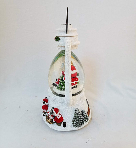 Lightahead Christmas Santa Snow Globe Lantern Water ball with Flying Snow, LED Lights and Music playing