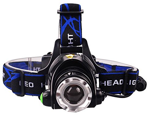 Lightahead 2 Pack LED Super Bright Headlamp 3 modes Zoomable Cap Helmet light Rechargeable Battery