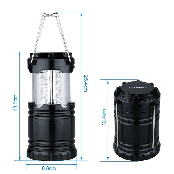 Lightahead Set of 2 Portable Outdoor LED Camping Lantern Equipment with Battery (Black)