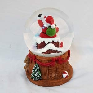 Lightahead Musical Christmas Santa in the Chimney Water Snow Globe with music 100 MM in Poly resin