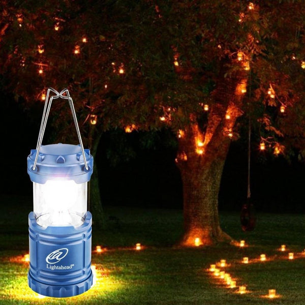 Lightahead Set of 2 Portable Outdoor LED Camping Lantern Equipment with Battery (Blue)