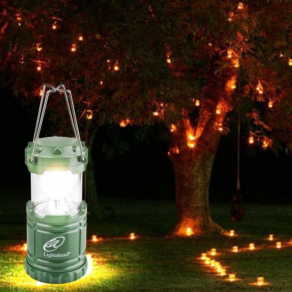 Lightahead Portable Outdoor LED Camping Lantern, Set of 4 Colors  Black,Blue,Brown,Green, Collapsible. Great for Emergency, Tent Light,  Backpacking