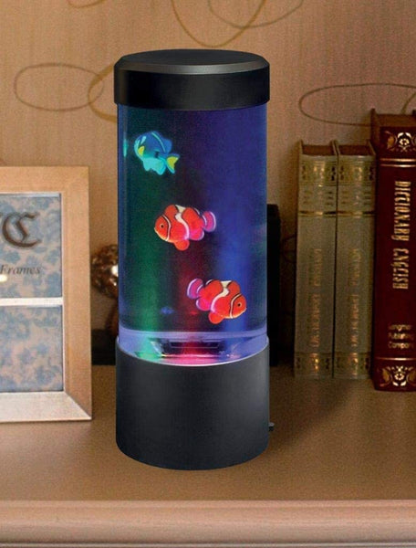 Lightahead LED Mini Desktop Fish Aquarium Lamp, Color Changing Light Effect Sensory Fish Tank Lamp