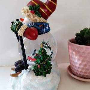 Lightahead Christmas Snowman Snow Globe Water ball LED light, flying snow with 8 melodies 100 MM in Poly resin