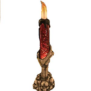 Lightahead Spooky Skeleton Hands Flameless Skull Candle Holder LED Candle Light for Halloween Party