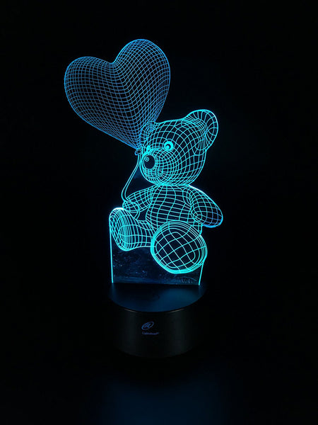 Lightahead Amazing 3D Optical Illusion Touch LED Night Light 7 changing Colors (Love Bear 2)