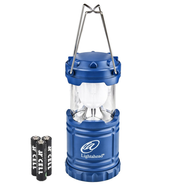 Lightahead Portable Outdoor LED Camping Lantern Equipment with Battery - Great for Emergency (Blue)