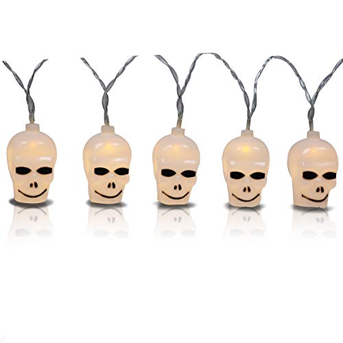 Lightahead 2M 20 LEDS Skull Shape LED String Light with Dual Mode for Halloween Holidays Party