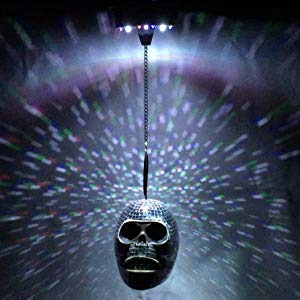 Lightahead Battery Operated Mirror Skull Disco Light with Sound Sensor for Halloween Decorations