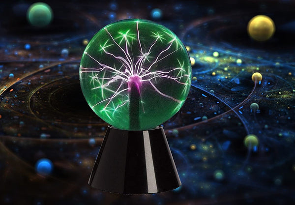 Lightahead 6" Plasma Ball Lamp Crystal Green Color Globe Design Touch Sound Sensitive