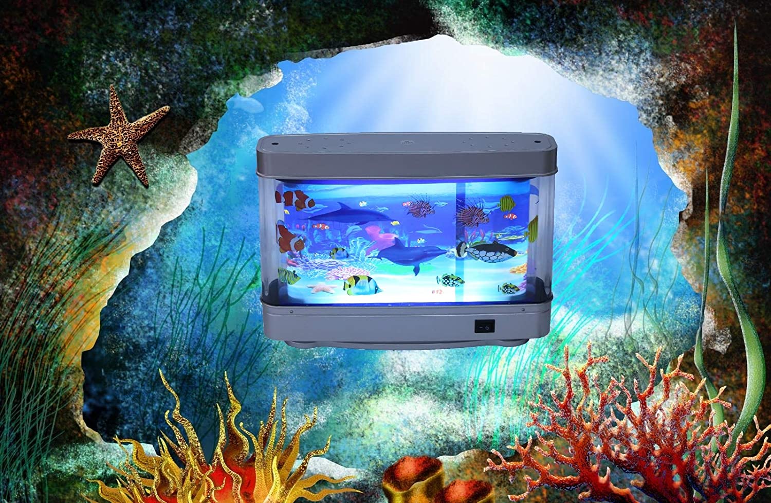 Stress Relief Lamp Lightahead Artificial Aquarium Lamp With Moving Fish ...