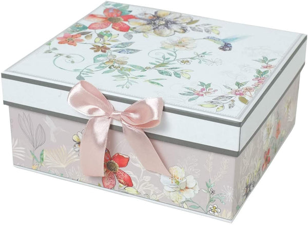 Lightahead Elegant Bone China Mug, Coaster and Spoon Set Floral Design 11.2 oz in attractive gift box