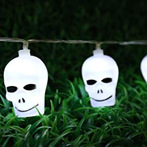 Lightahead 2M 20 LEDS Skull Shape LED String Light with Dual Mode for Halloween Holidays Party