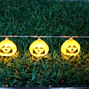 Lightahead 3.5M 96 LEDS,16 Pumpkin Shape LED hanging String Light with 8 Modes for Halloween Décor