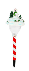 Lightahead Solar Powered LED Stake Lights - Christmas Snowman Stake Light Outdoor Garden Path Light Theme Candy Stick