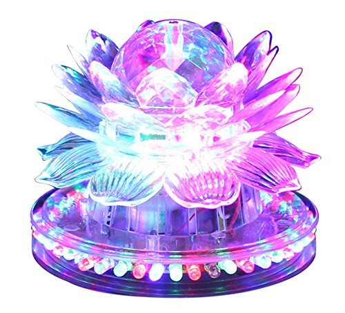 Lightahead RGB Rotating LED Sunflower Disco Bulb Lotus shape Light Multi color Stage with Rotating function for Disco party club bar DJ