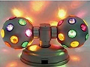 Lightahead®LED 4" Twin Disco Ball with UL adaptor Double rotating, two 4" colourful disco balls