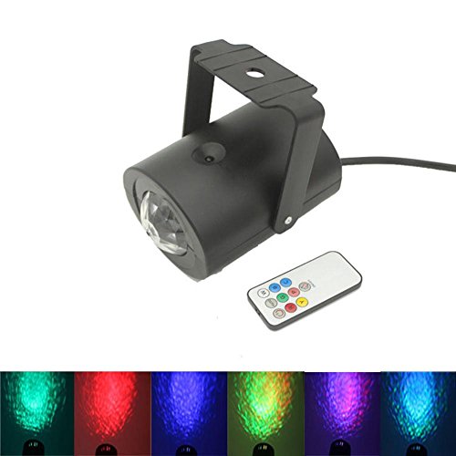 Lightahead LED RGB Water Effect Light with remote in plastic shell Remote controlled Water Wave Ripple Effect Projector Stage Lighting for Wedding Home Party Concert